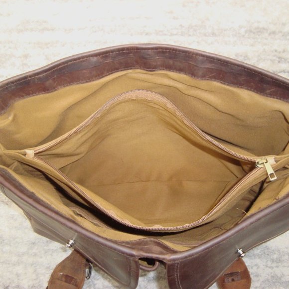 Tusting-Like Thick Heavy Leather Shoulder Messenger Bag Briefcase - Picture 10 of 14